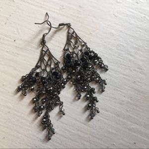 Dark Grey Chandelier Earrings